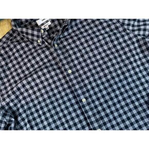 Men's 100% Cotton Gray Black Check Men's Size XXL Modern Fit Long Sleeve - Picture 11 of 11